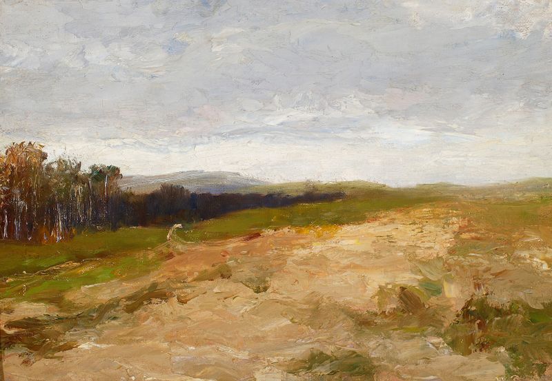 Landscape with a birch grove, oil on canvas by Maksymilian Gierymski