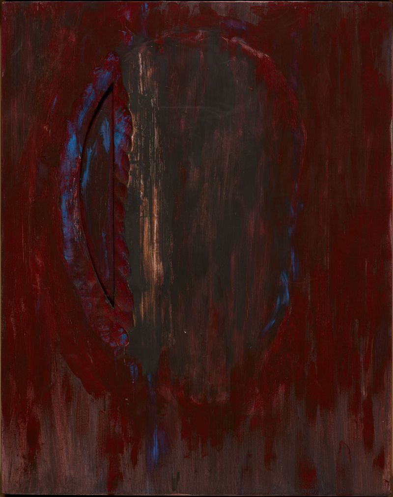 Abstract wood sculpture by Christopher Wilmarth featuring translucent layers