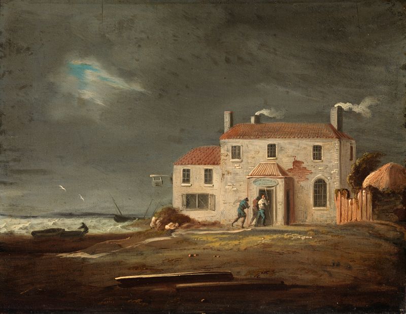 A View of the Inn, Laytown, County Meath, oil on canvas by William Sadler the Younger