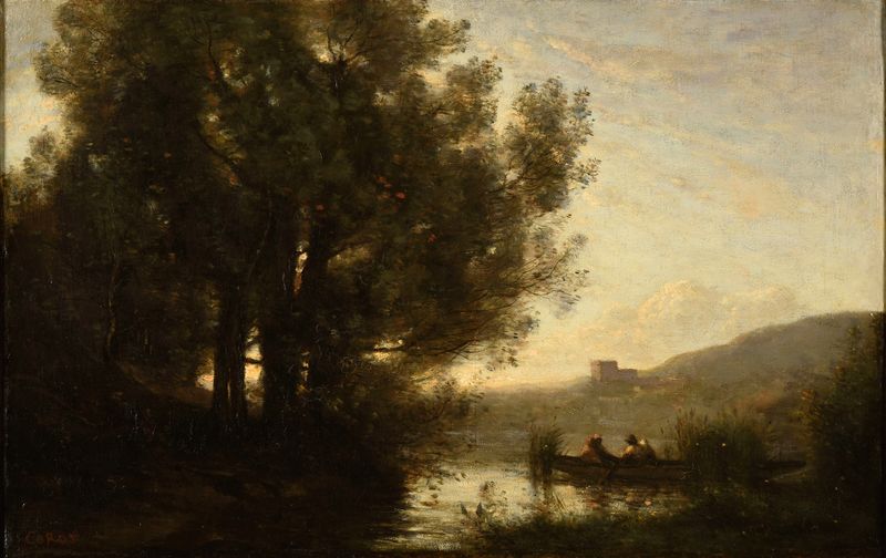 Le Passage de la rivière, pintura a óleo de Jean-Baptiste-Camille Corot