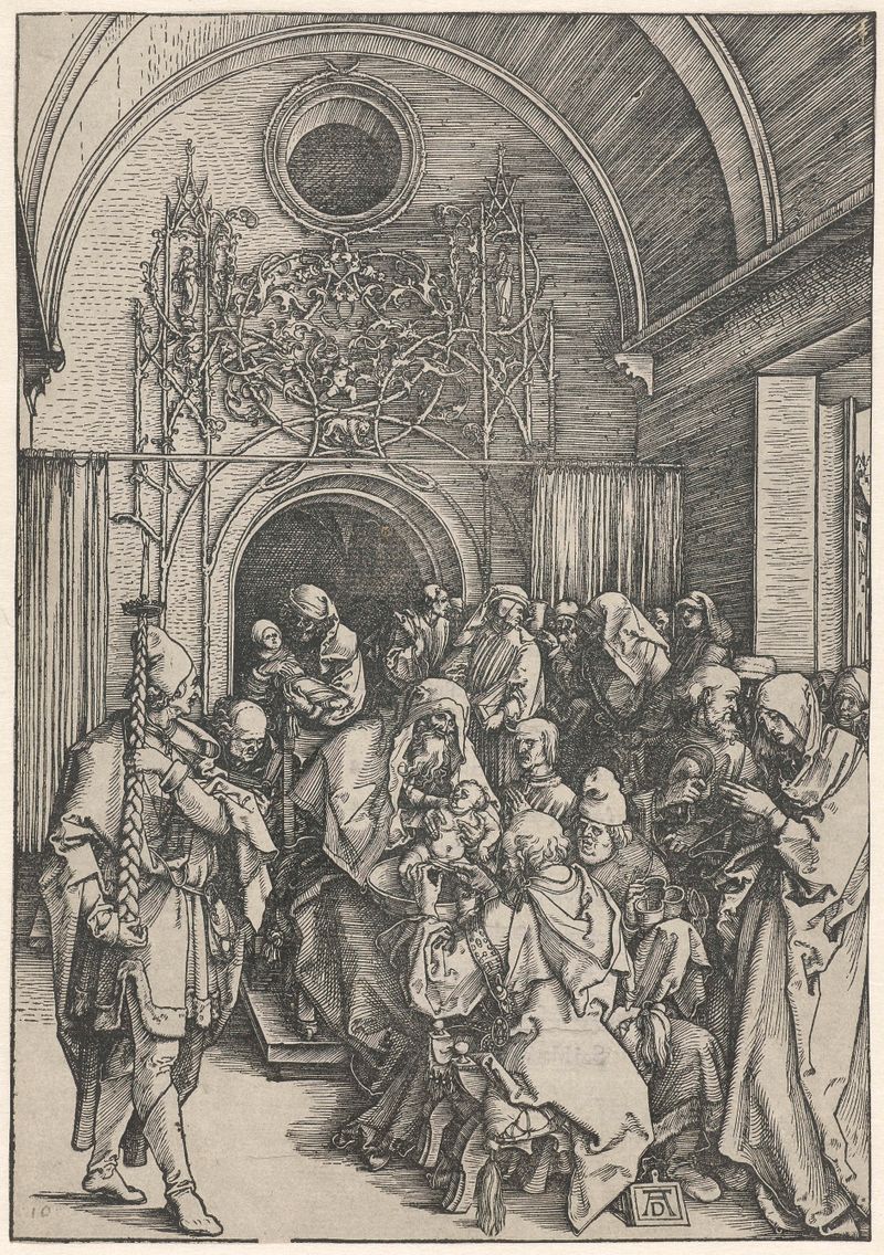Gravura religiosa representando a Circuncisão de Cristo de Albrecht Dürer