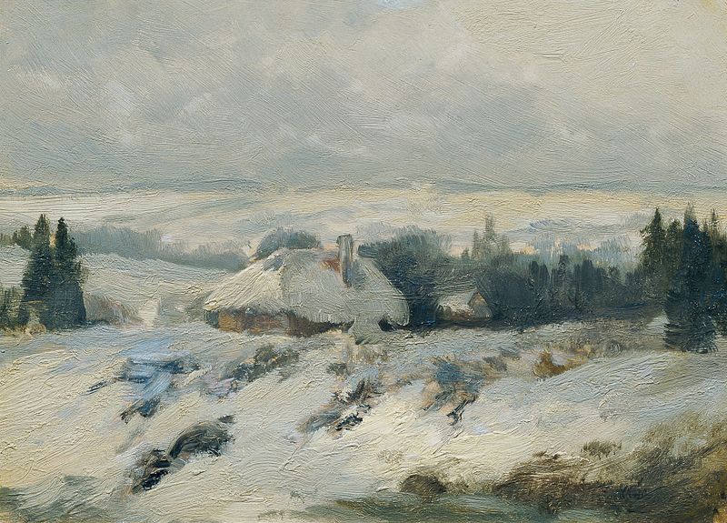 Landscape with hills in earthy tones by Ferdinand Engelmüller, oil painting