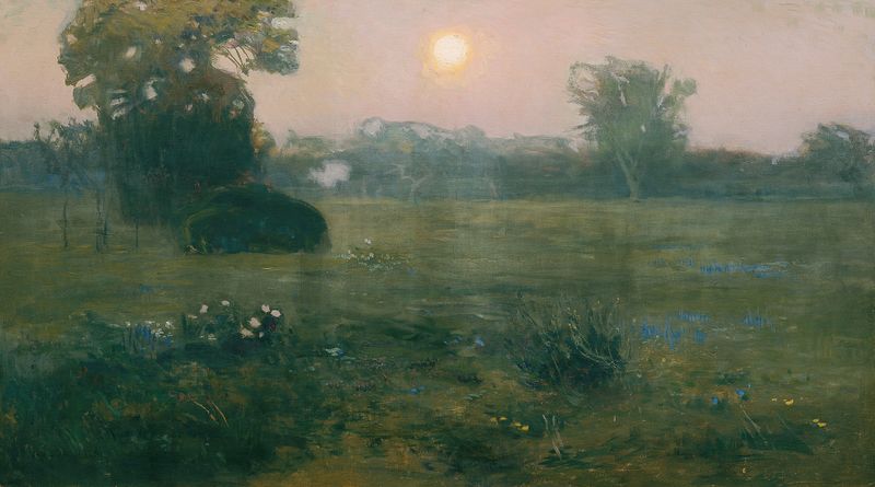Landscape with moonlight, oil painting by Jan Stanisławski