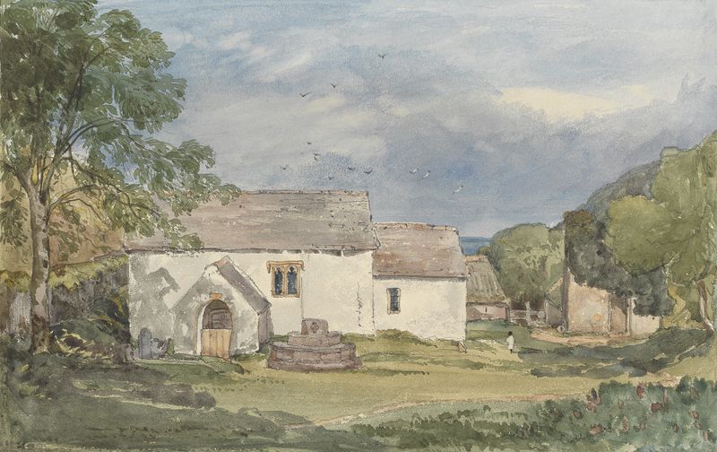 Culbone by Rev. James Bulwer, watercolor on paper depicting a tranquil forest landscape.