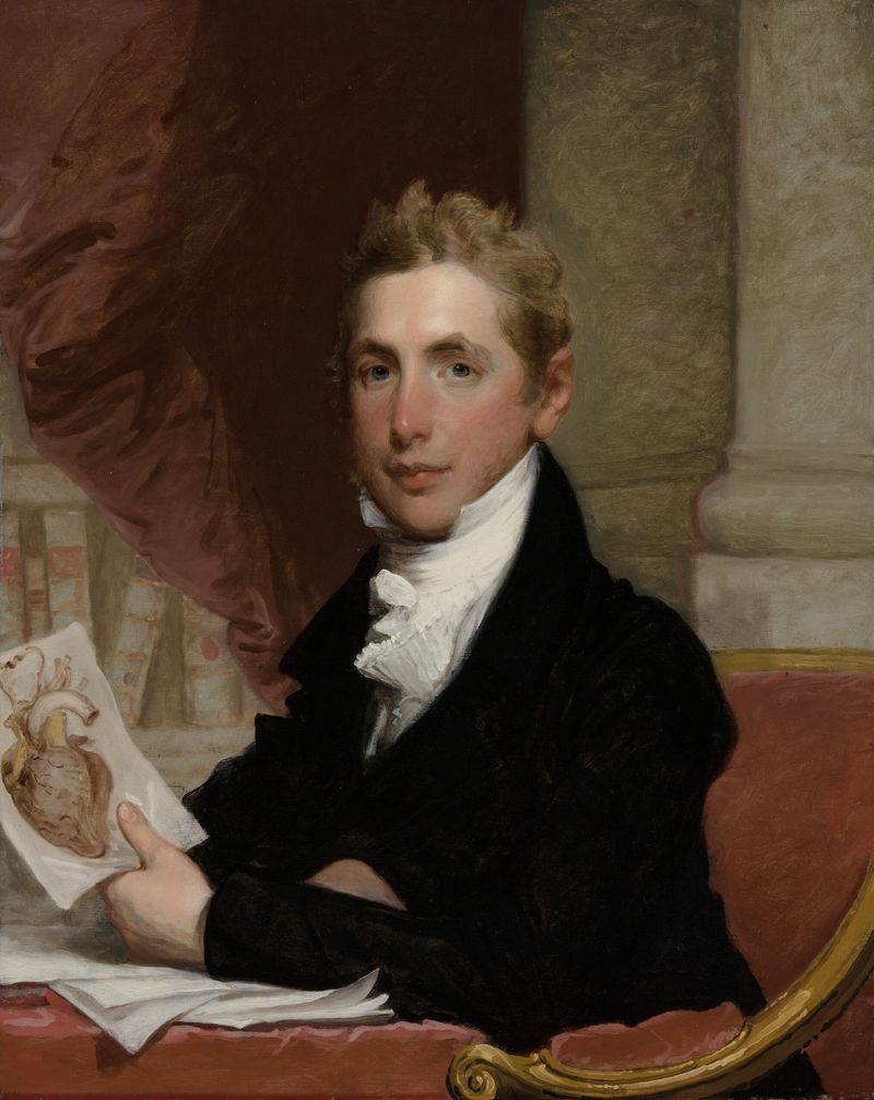 Portrait of John Collins Warren, oil on panel by Gilbert Stuart