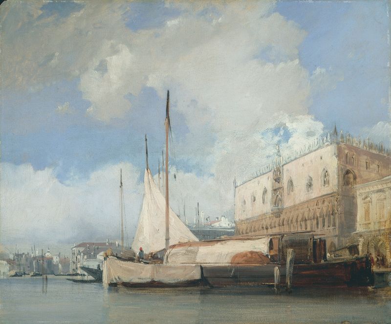 O Palácio dos Doges, Veneza, óleo sobre tela de Richard Parkes Bonington
