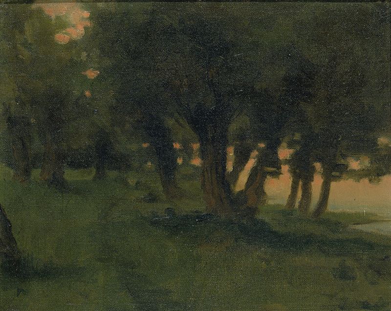 On the Banks of the Rhine, near St. Germain at Mont d’Or by James Carroll Beckwith, oil painting