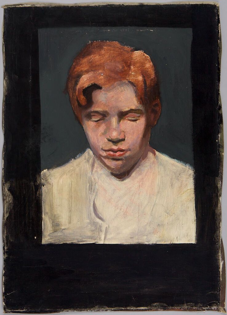 Retrato de un niño con camisa blanca, óleo sobre lienzo de Denman Waldo Ross