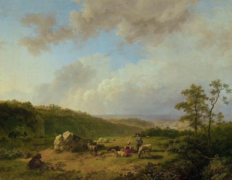 Paisagem com uma tempestade se aproximando, óleo de Barend Cornelis Koekkoek