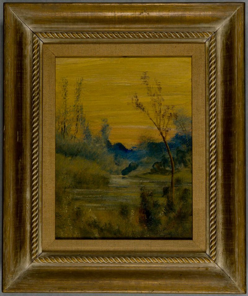 Slender Tree de Louis Michel Eilshemius, óleo sobre cartón
