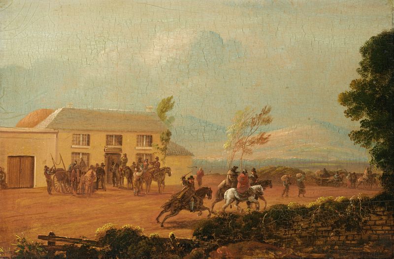 A view of the inn in Baldoyle, oil on canvas by William Sadler the Younger