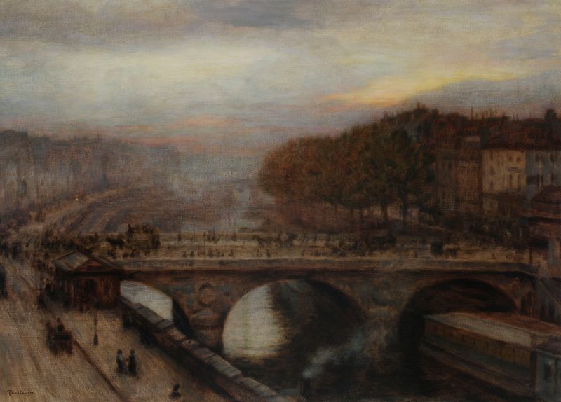 Bridge on the Seine, óleo sobre lienzo de Józef Pankiewicz