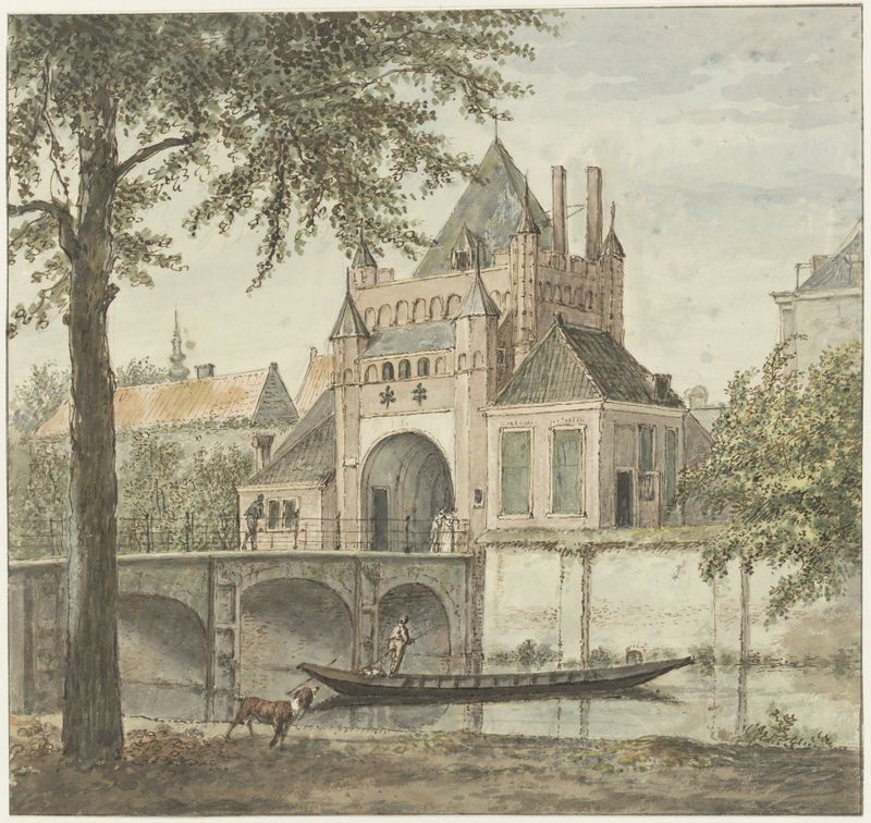 Grote Houtpoort van de zuidoostzijde by Wybrand Hendriks, oil painting