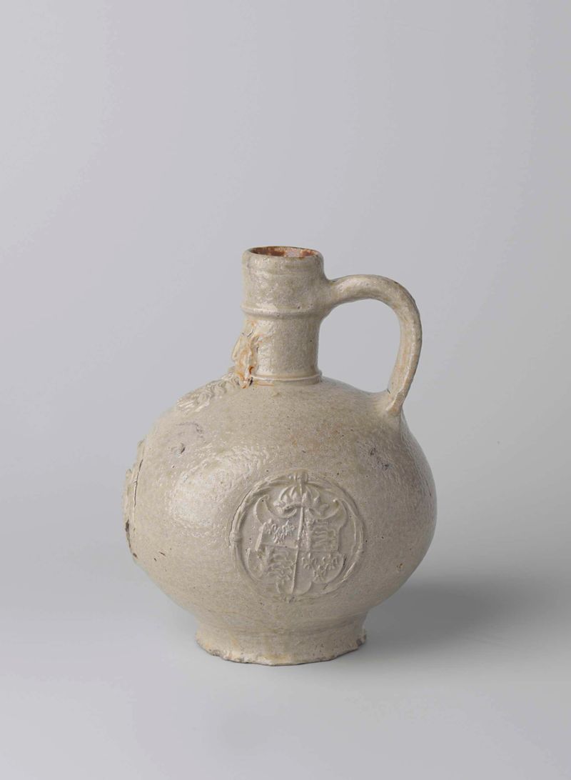 Bartmann jug com o brasão da Inglaterra, cerâmica, artista desconhecido