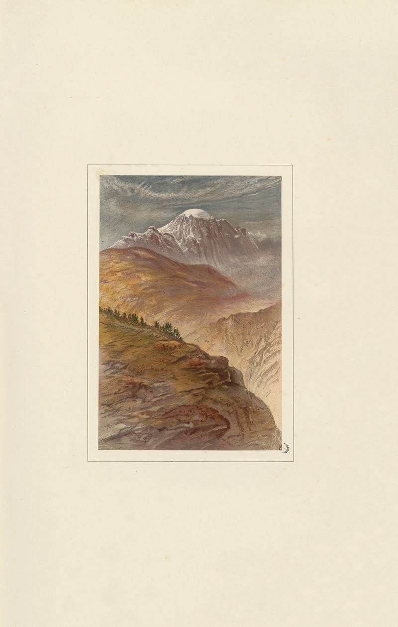Landscape with mountains and greenery by Elijah Walton, oil painting