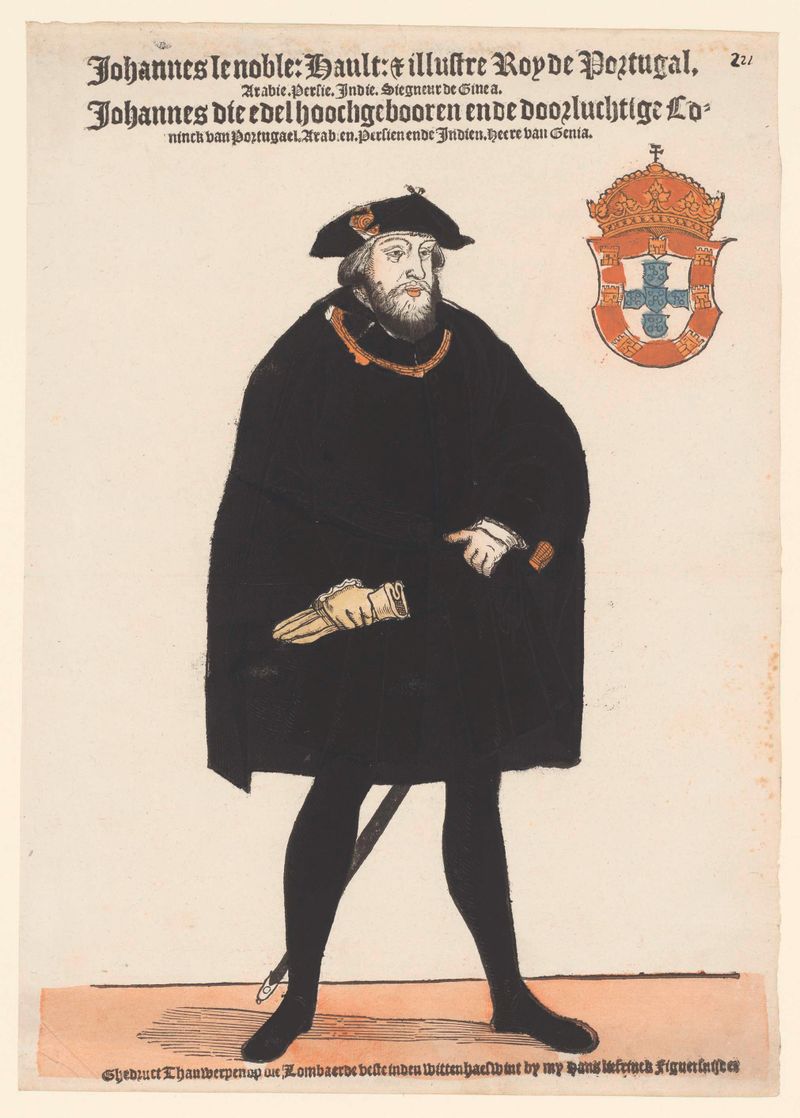 Portrait of young king Johannes III of Portugal, oil on panel by Hans Liefrinck