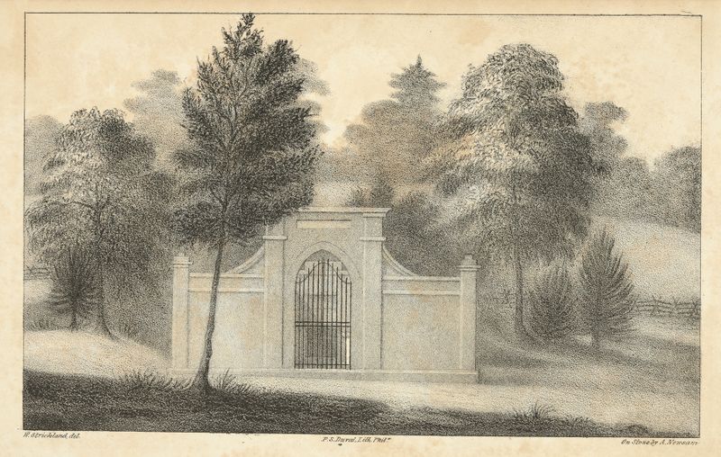 Tumba de Washington em Mount Vernon, gravura de Albert Newsam