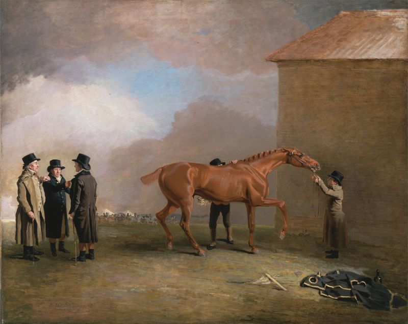Horse in motion, oil painting by Benjamin Marshall