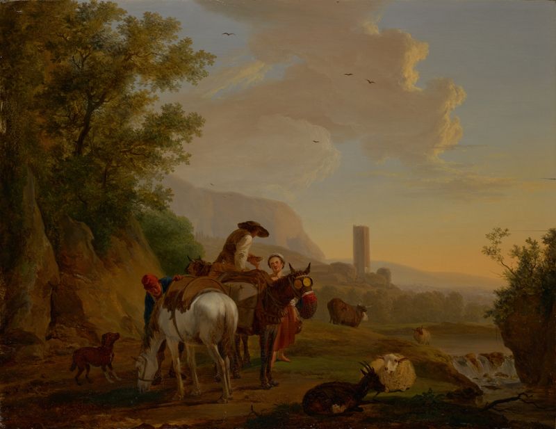 Southern Landscape with Shepherds, oil on canvas by Balthasar Paul Ommeganck