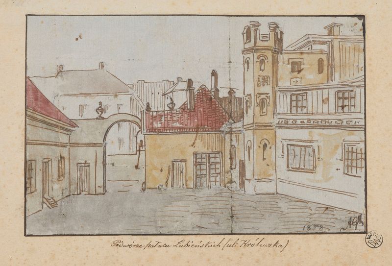 Pátio do Palácio Łubieński de Adrian Głębocki, óleo sobre tela