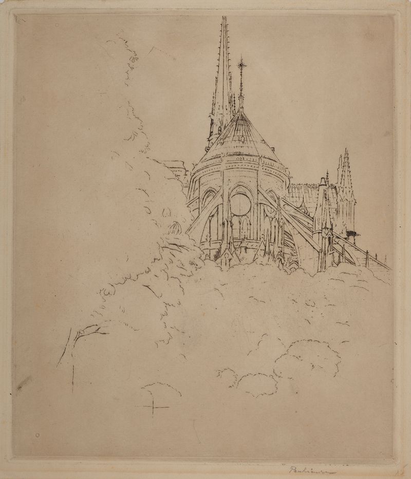 El ábside de la Catedral de Notre Dame en París de Józef Pankiewicz, impresionismo