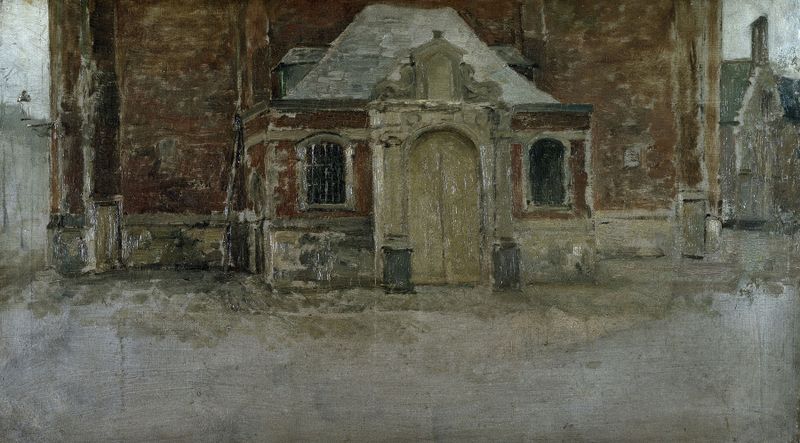 The Entrance to Saint Elizabeth’s Church in Ghent by Jean Delvin, medium unknown