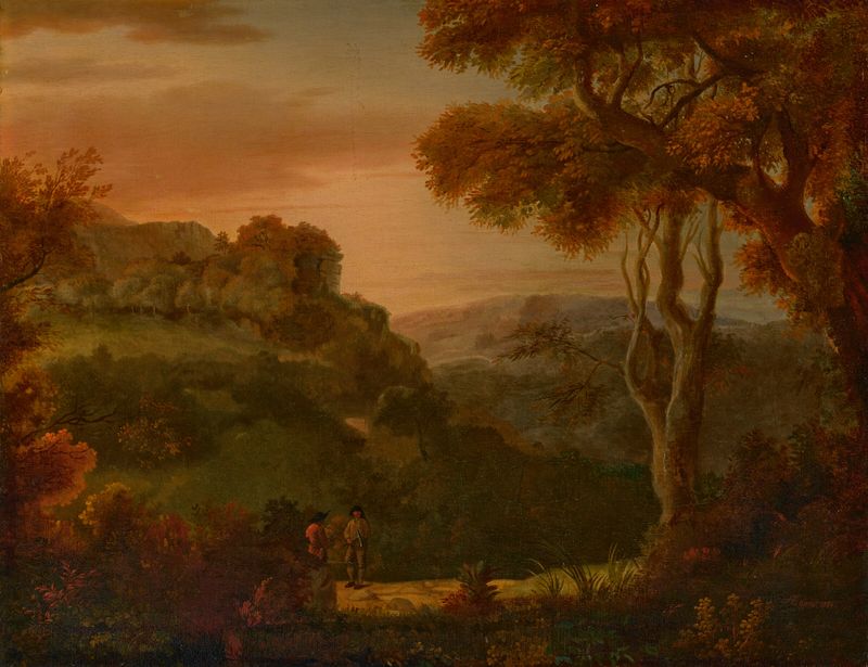 A vale near Matlock, Derbyshire by Alexander Cozens, watercolor on paper depicting a serene valley.