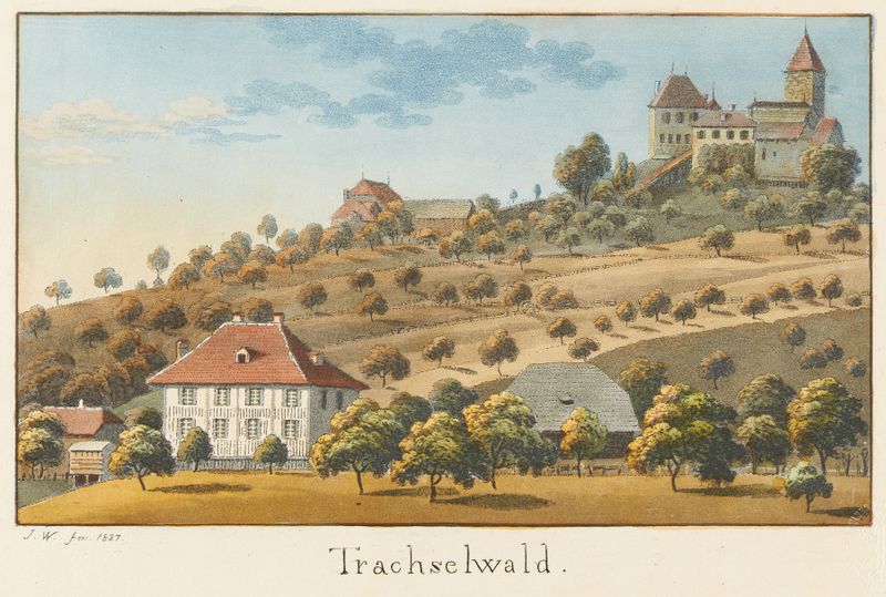 Paisagem representando uma floresta ao crepúsculo de Jakob Samuel Weibel, Romantismo