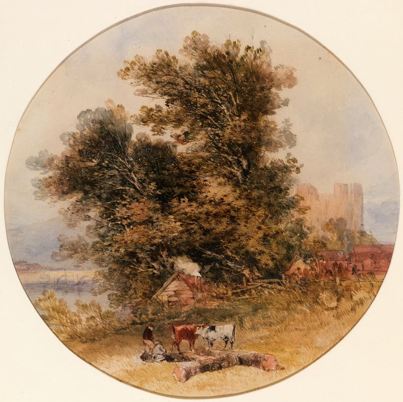 Rochester Bridge and Castle, paisaje de George Howse, medio desconocido