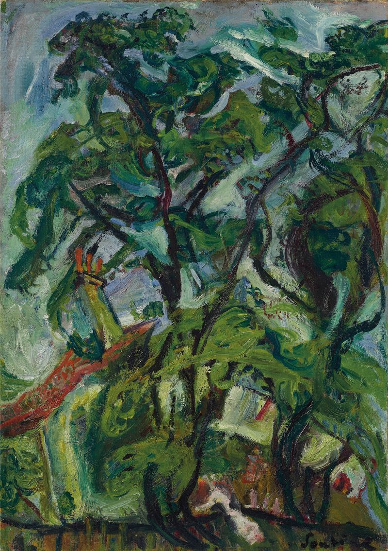 Gourdon sur Vence by Chaïm Soutine, oil painting depicting a vibrant Provençal landscape.