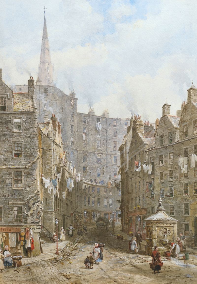 Fort at the West Bow, Edinburgh by Louise Rayner, watercolor on paper