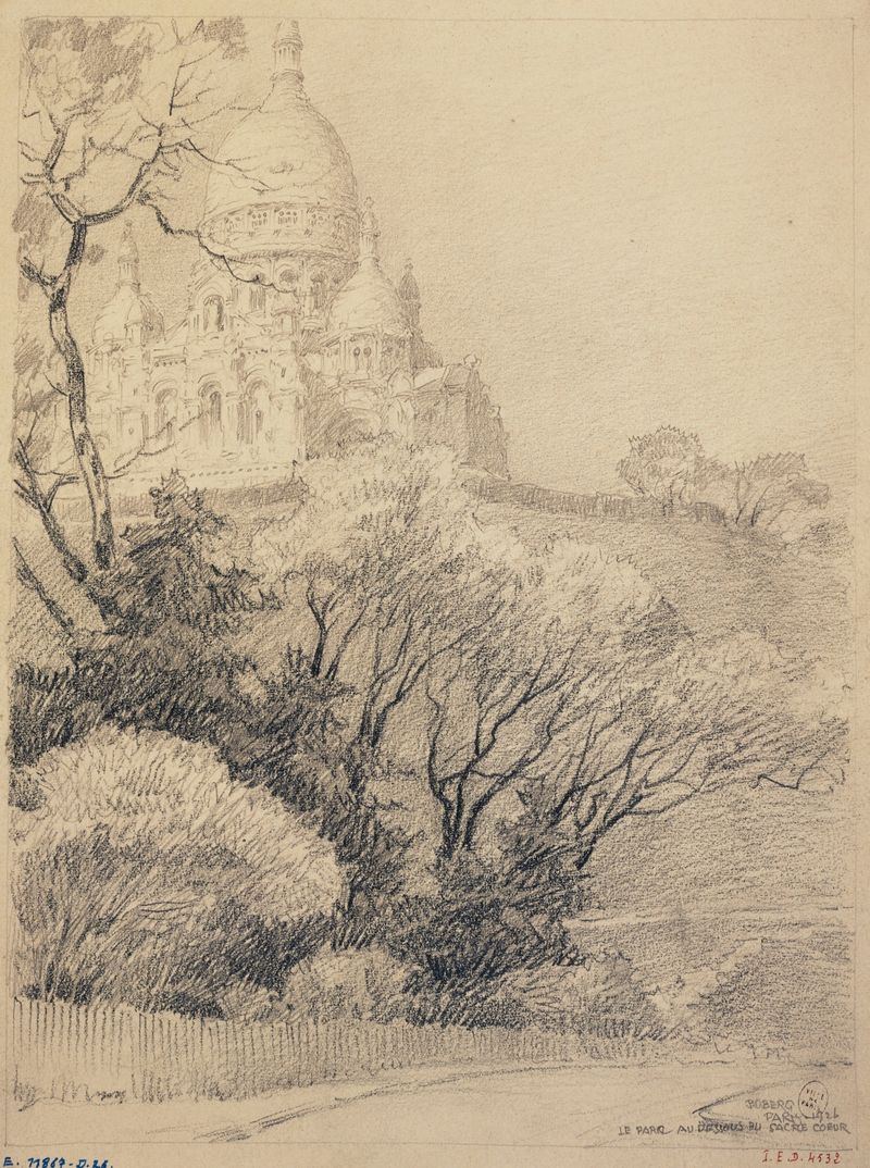 Square Montmartre de Ferdinand Boberg, paisagem impressionista com luz e varandas.
