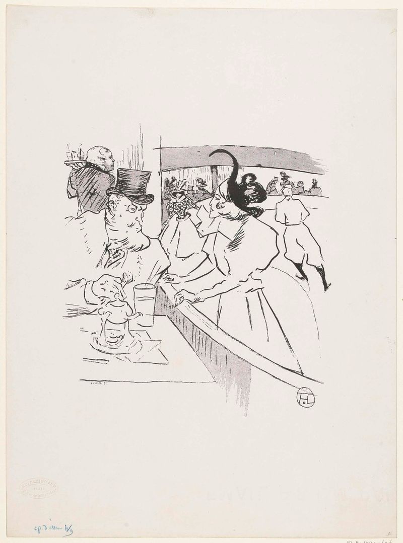 Escena de género del siglo XIX con patinadores elegantes en una pista de hielo de Unknown Artist