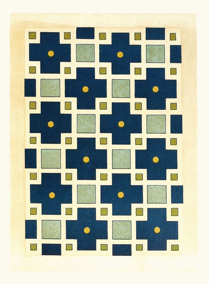 Ornamental tiles by Afghan Boundary Commission, 1884, unknown medium