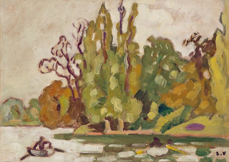 Bois de Boulogne de Louis Valtat, pintura al óleo que representa un sendero forestal con luz filtrada.