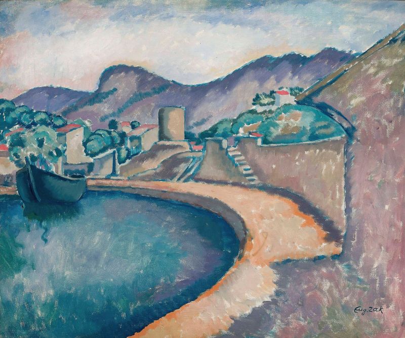 Paisaje de la costa sur de Eugeniusz Zak, pintura al óleo