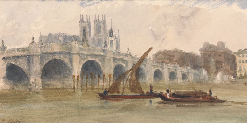 Westminster Bridge and the Abbey de Thomas Hollis, óleo