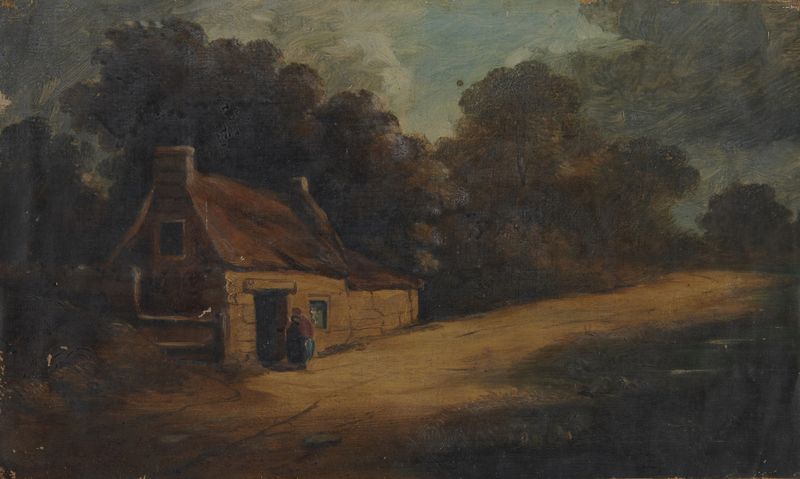 Cottage surrounded by greenery, oil painting by Thomas Barker Of Bath