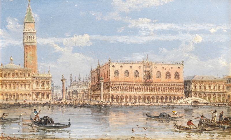 The Piazzetta and Doge’s Palace by Giovanni Grubacs, oil painting