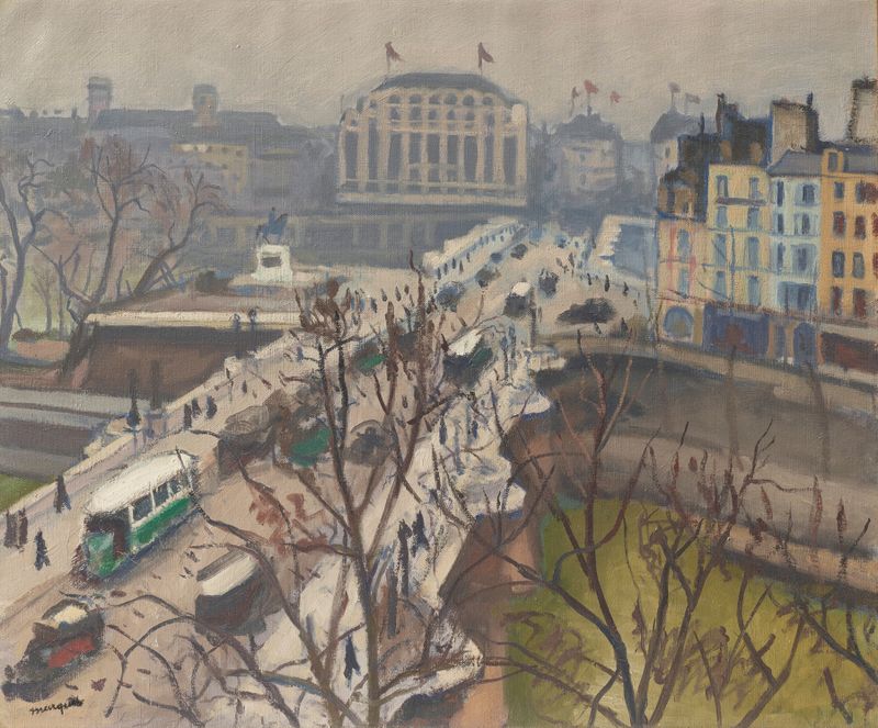 Le Pont-Neuf, pintura al óleo de Albert Marquet que representa un puente con luz y sombra