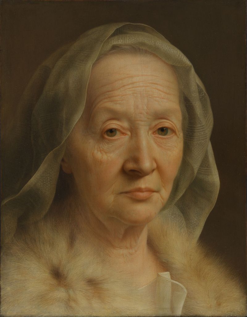 Retrato de una anciana de Christian Seybold, medio cobre