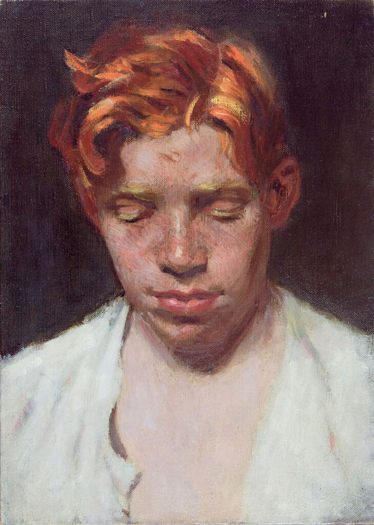 Pintura figurativa al óleo de Denman Waldo Ross que muestra una figura en una atmósfera onírica.