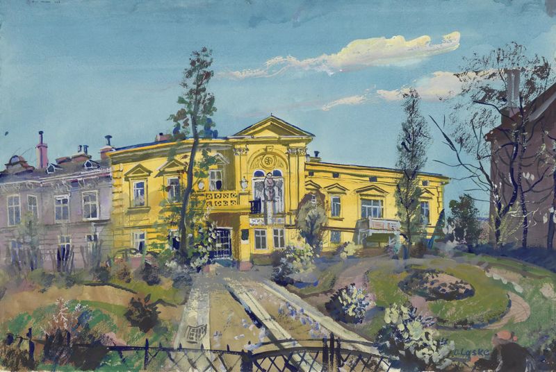Das Richard-Wagner-Haus na Hadikgasse 72 de Oskar Laske, óleo sobre tela