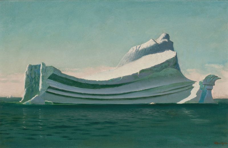 Iceberg de William Bradford, pintura a óleo que retrata um imponente iceberg no oceano.