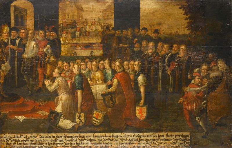 Alegoría de la Tiranía del Duque de Alba, óleo sobre panel de un Artista Desconocido