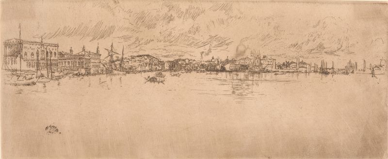 Long Venice, óleo sobre tela de James Abbott McNeill Whistler, retratando o crepúsculo sobre os canais de Veneza.