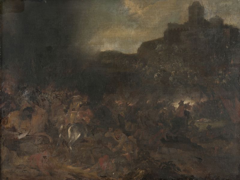 Landskap med lappar by Pehr Hilleström, depicting a landscape with Sami figures, oil painting