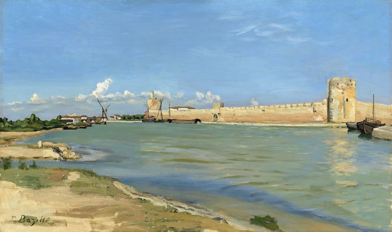 The Western Ramparts at Aigues-Mortes, oil painting by Frédéric Bazille