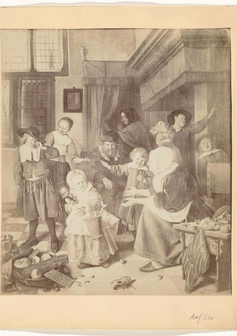 Cena de gênero de uma celebração festiva, impressão de albúmina por Unknown Artist