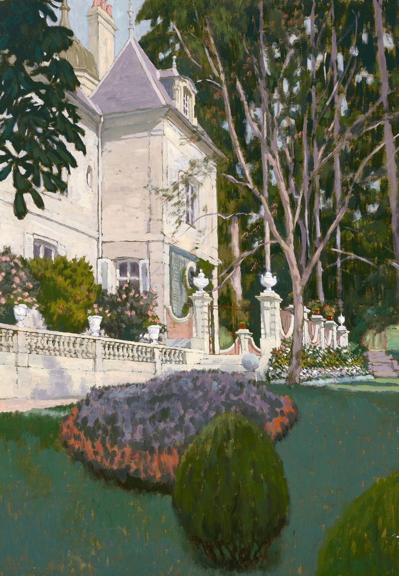 Château de Buillon by James Tissot, oil painting depicting ruins and landscape.